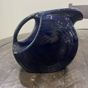 Homer Laughlin‎ FIESTA WARE Cobalt Blue Disk Pitcher Creamer Disc 7"